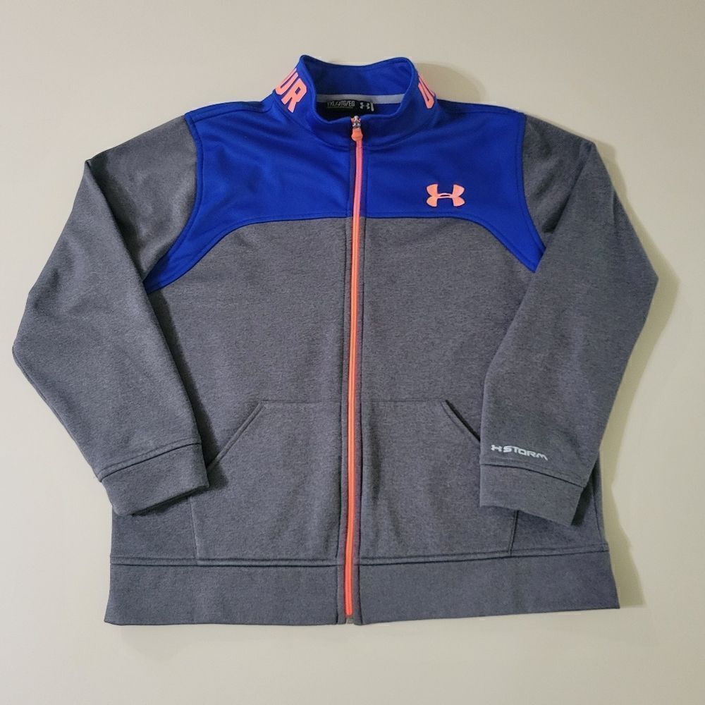 Youth Under Armour Storm Full-zip Gray Athletic Performance Jacket